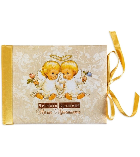 Луксозна картичка за кръщене - Ангелчета, вид 2