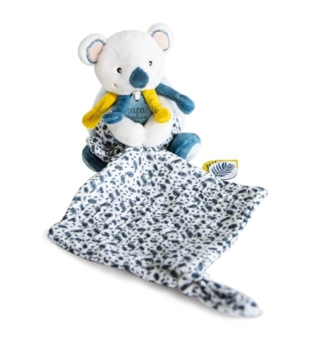 Плюшена играчка за гушкане Doudou коала с кърпичка 15 см с луксозна кутия, DC3667