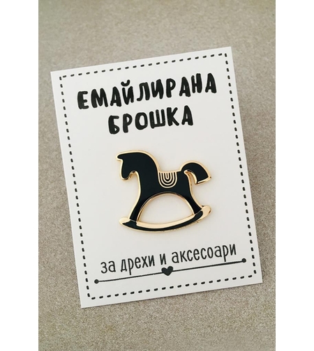 Емайлирана брошка за дрехи и аксесоари - Конче