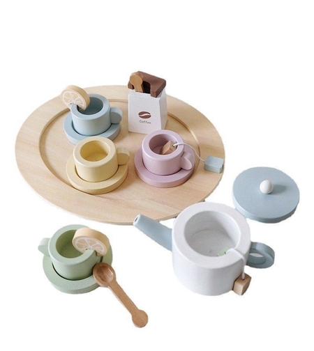 Детски дървен сет за чай Raya Toys 20 части