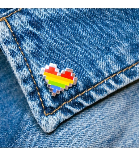 Значка - Пин - Creative Goodie - Pixel heart - Rainbow heart