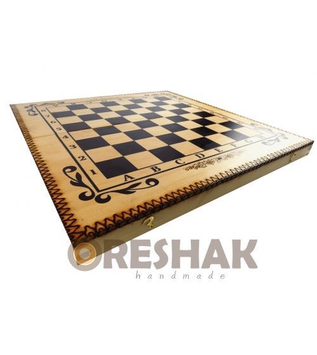 Комплект шах и табла Oreshak бук пирограф 34/34 см