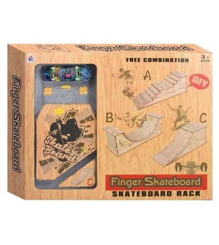 Комплект скейтборд за пръсти Raya Toys, с рампа за игра вариант С
