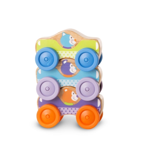 Комплект Melissa and Doug дървени коли с животно 3бр. 40129