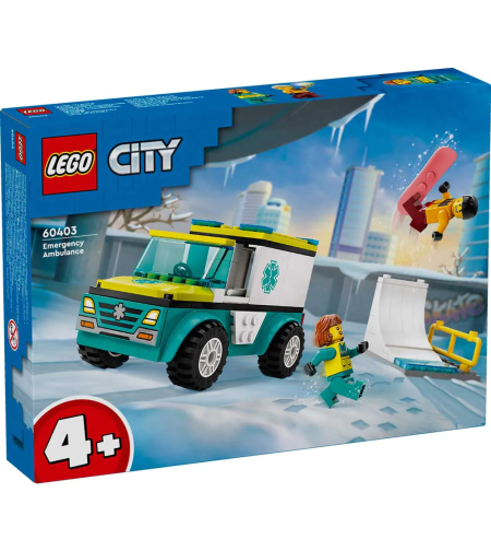 LEGO® City Линейка за спешна помощ и сноубордист 60403