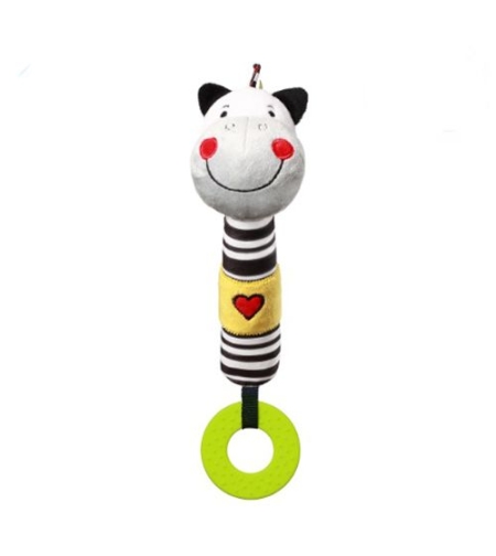 Плюшена играчка Babyono C-MORE Писукаща зебра с гризалка 634