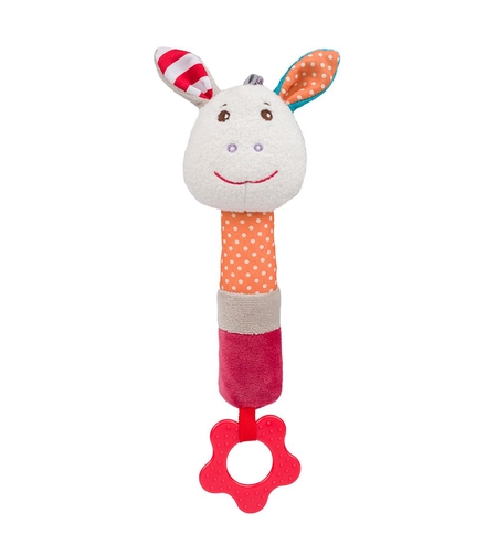 Плюшена играчка Babyono Писукаща с гризалка Франки 1617