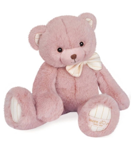 Плюшено мече Doudou Preppy Chic розово, 30см