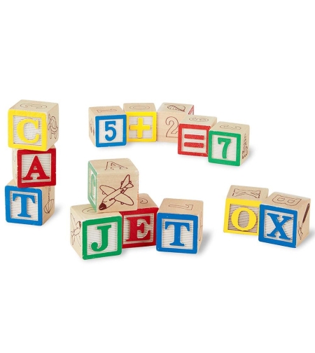 Дървени кубчета Melissa and Doug ABC/123 11900