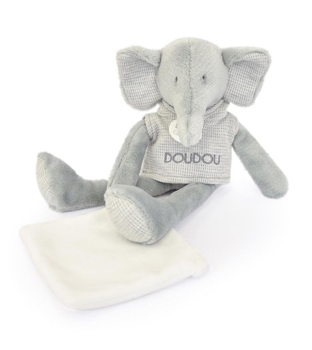 Плюшенa играчка за гушкане Doudou Sweety Elephant слонче с кърпичка 25 см, DC4188