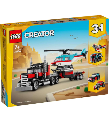 LEGO® Creator Камион с платформа и хеликоптер 31146
