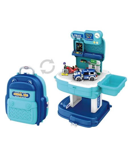 Конструктор в трансформираща се раница Raya Toys Полиция, 204 ч.