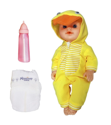 Кукла бебе пишкащо Raya Toys Baby Angel с аксесоари, със звук, 30 см