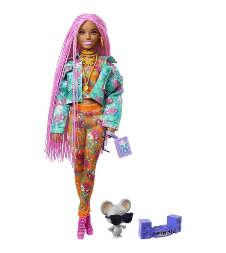 Кукла Mattel Barbie Extra 10 с розови плитки и домашен любимец