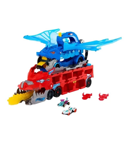 Игрален комплект Mattel Hot Wheels City Двоен Транспортьор Дракон, JBM72