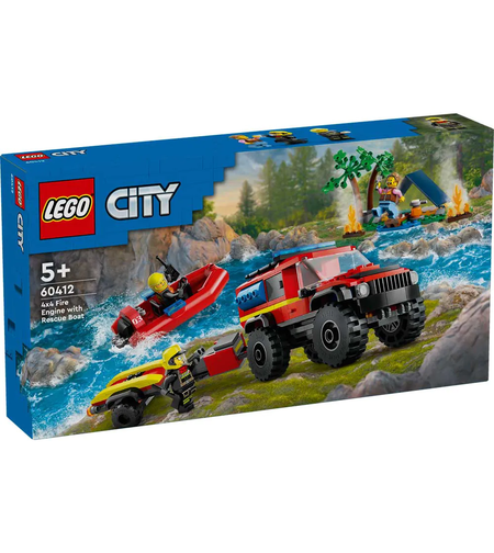 LEGO® City Пожарникарски камион 4x4 със спасителна лодка 60412