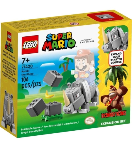 LEGO® Super Mario™ Комплект с допълнения Носорогът Рамби 71420