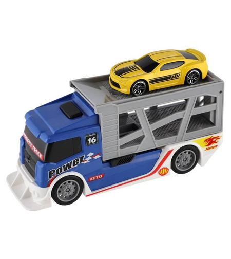 Детски камион автовоз Raya Toys Син с количка