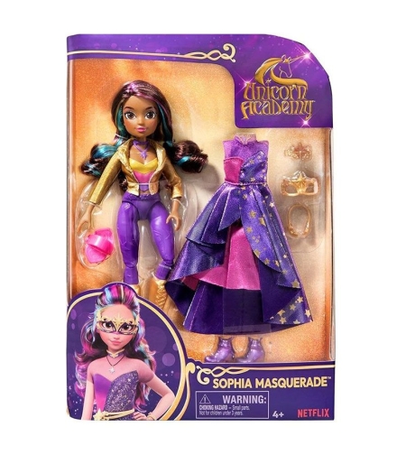 Кукла Spin Master Unicorn Academy Sophia, с маскараден костюм, 24 см