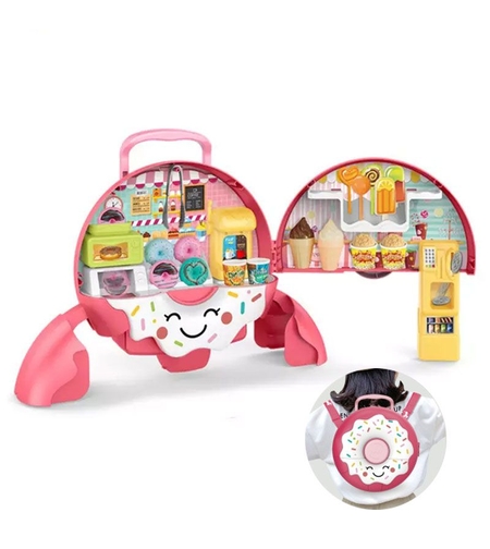 Игрален комплект сладкарница Raya Toys в раница, 39 части