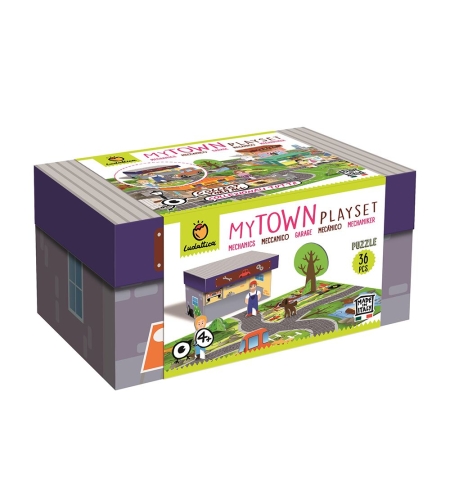 Детски 3D пъзел Lisciani LUDATTICA PLAYSET MY TOWN Гараж 71456