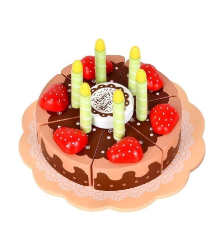 Дървена торта Raya Toys Happy Birthday Шоколад