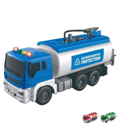 Детски камион цистерна Raya Toys Truck Car, пръска вода, с музика и светлини, 1:16