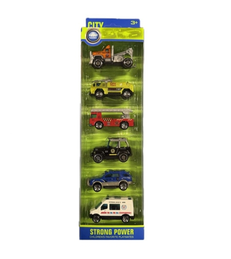Детски комплект превозни средства Raya Toys, 6 бр.