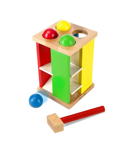 Дървена кула с топчета и чук Melissa and Doug 13559