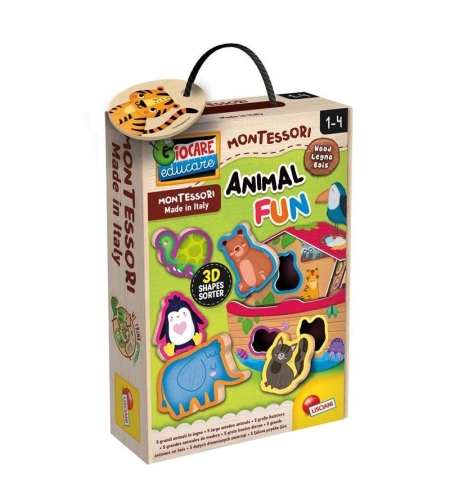 Образователна игра Lisciani Montessori Baby Wood Animal Fun