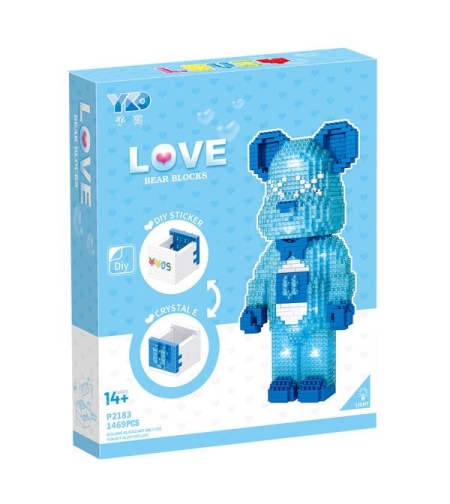 Raya Toys Конструктор Мече Син, светещ, 1469 ч.