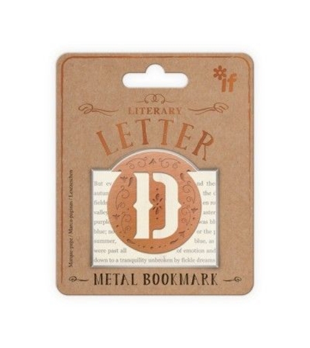 Метален книгоразделител Vintage буква D