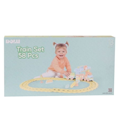 Конструктор DOLU Train Set, Пастел, 5221, 58 ч.