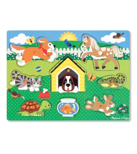 Дървен пъзел Melissa and Doug Домашни животни 19053