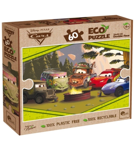 Двустранен пъзел Lisciani Disney Eco Puzzle Колите, 60 ч.