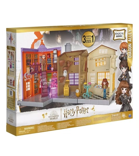 Игрален комплект 3в1 Spin Master Harry Potter Wizarding World Magical Minis Diagon Alley, със звуци и светлини