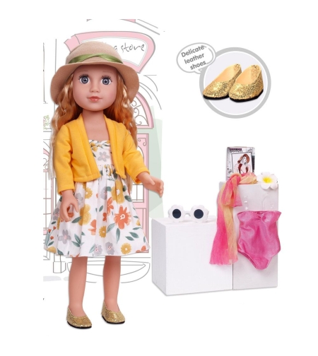 Кукла Raya Toys Camilla, с дрехи и аксесоари, 44 см