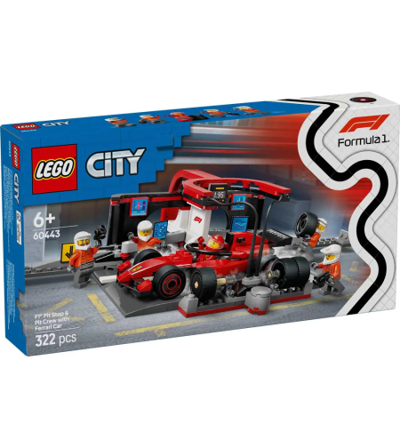 LEGO® City F1® Питстоп и механици с кола Ferrari 60443