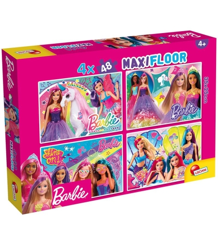 Детски пъзел Lisciani Maxifloor Barbie, 4 x 48 части
