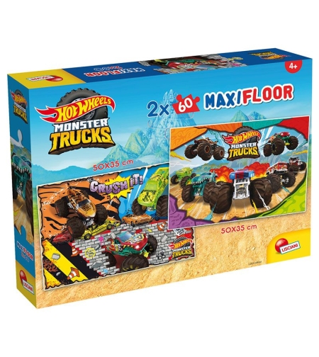 Детски пъзел Lisciani Hot Wheels Maxifloor, 2 x 60 части
