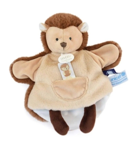 Петрушка за куклен театър Doudou UNICEF таралеж 25 см, DC3989