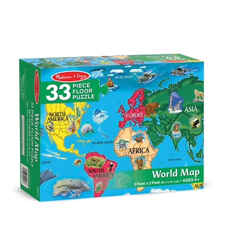 Пъзел Melissa & Doug карта на света 33ч. 10446