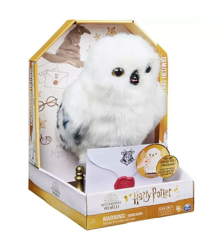 Интерактивна играчка Spin Master Harry Potter Wizarding World Вълшебна сова Hedwig, 15+ звуци и движения