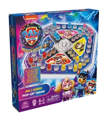 Детска настолна игра Spin Master Paw Patrol The Mighty Movie Pop-up, Не се сърди, човече