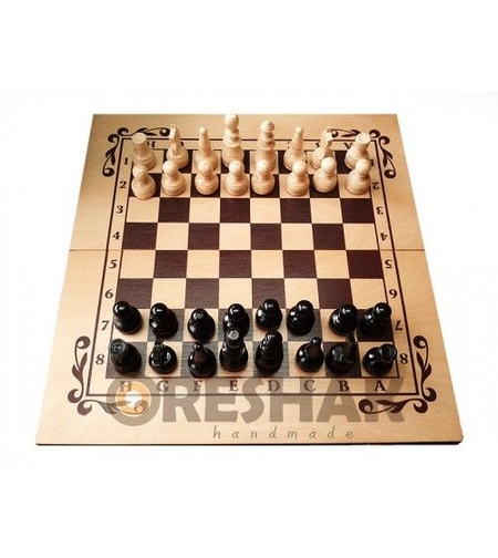 Комплект Шах и табла - бук ситопечат 48/48 см