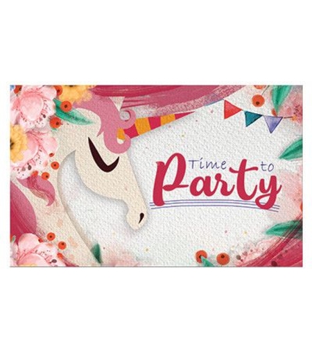 Комплект покани за рожден ден, 10 бр. - Unicorns