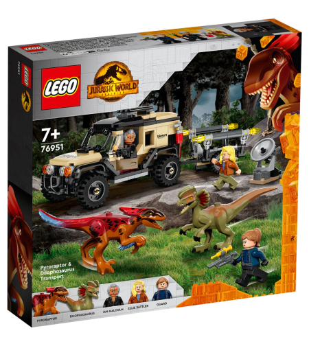 LEGO® Jurassic World Превоз на пирораптор и дилофозавър 76951