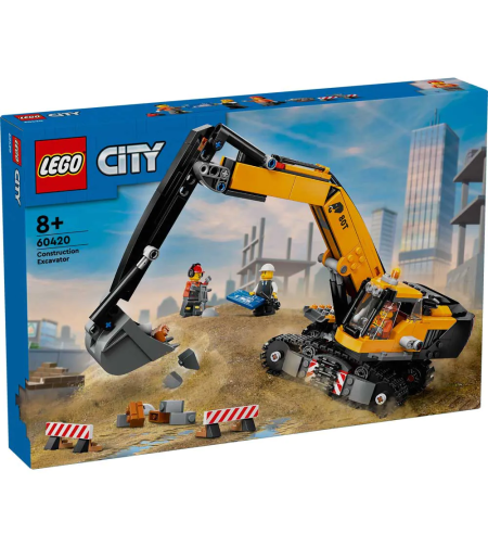 LEGO® City Жълт строителен екскаватор 60420