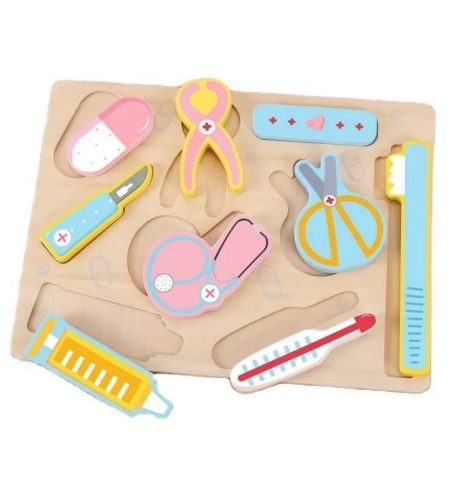 Детски дървен пъзел Raya Toys Зъболекар