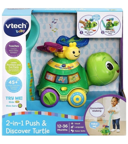 Музикална играчка Vtech Буталка 2-в-1 Костенурка с пеперуда